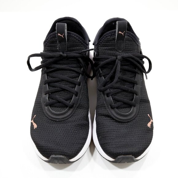 PUMA Amare Black & Rose Gold Knit Lightweight Running Shoes - Women's 9 - Picture 6 of 7
